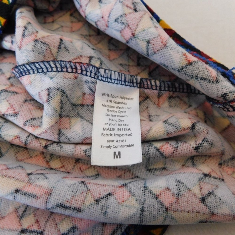 LuLaRoe Multi-Color Geometric Cassie Skirt Size Medium Stretch Blue Red Black - Picture 5 of 6